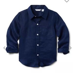 Janie and Jack linen Blue Button Down Shirt